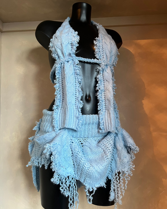 Baby blue knit set