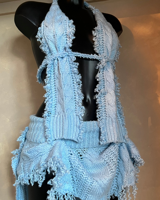 Baby blue knit set