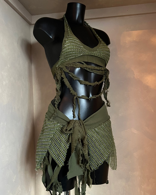 Kahki layered co-ord